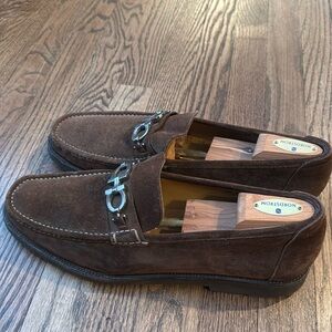 Ferragamo suade mens loafers size 14